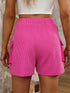 Vibrant Pink Corded Texture Cargo Shorts