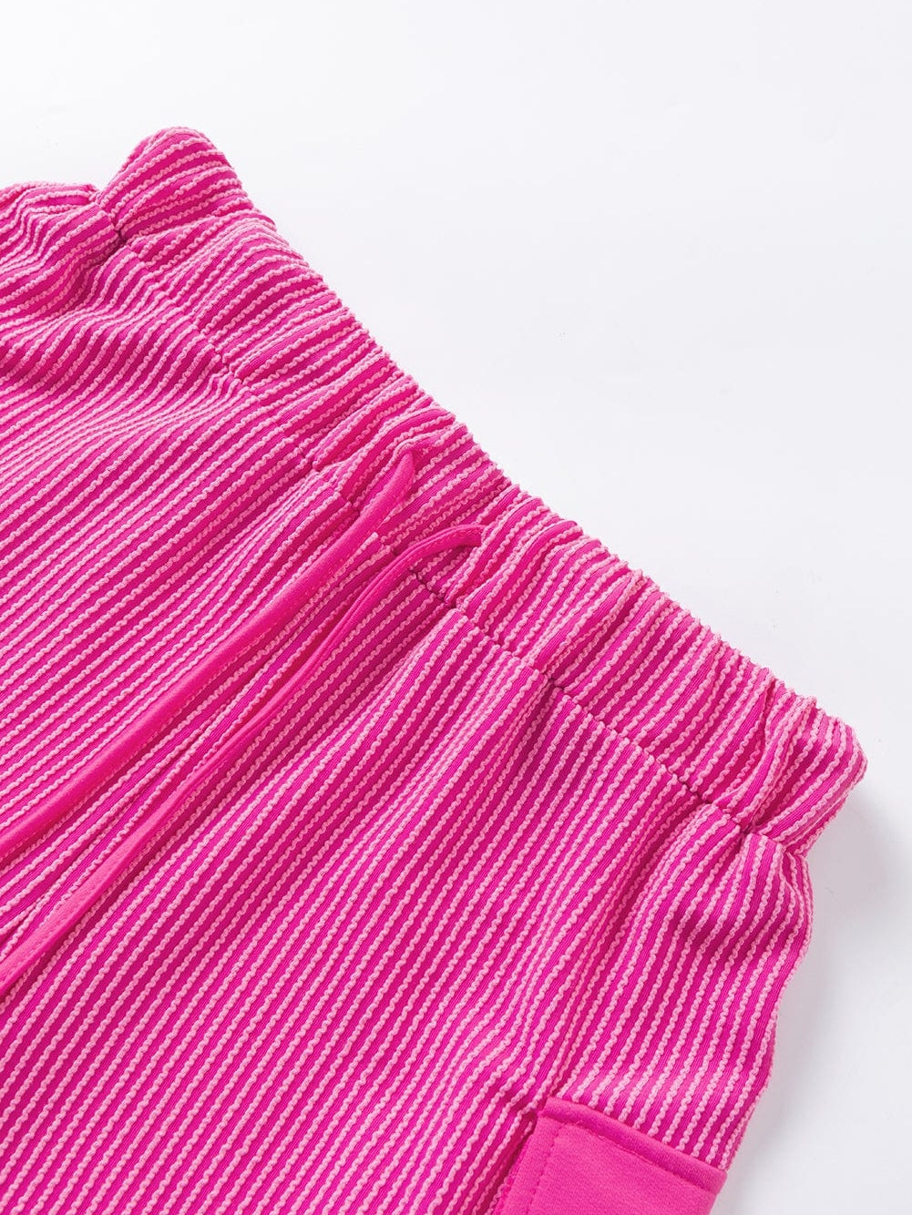 Vibrant Pink Corded Texture Cargo Shorts