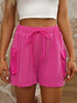 Vibrant Pink Corded Texture Cargo Shorts