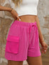 Vibrant Pink Corded Texture Cargo Shorts