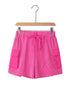 Vibrant Pink Corded Texture Cargo Shorts