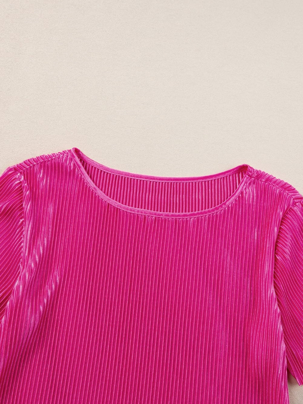 Women's Pink Pleated Shorts and Top Set