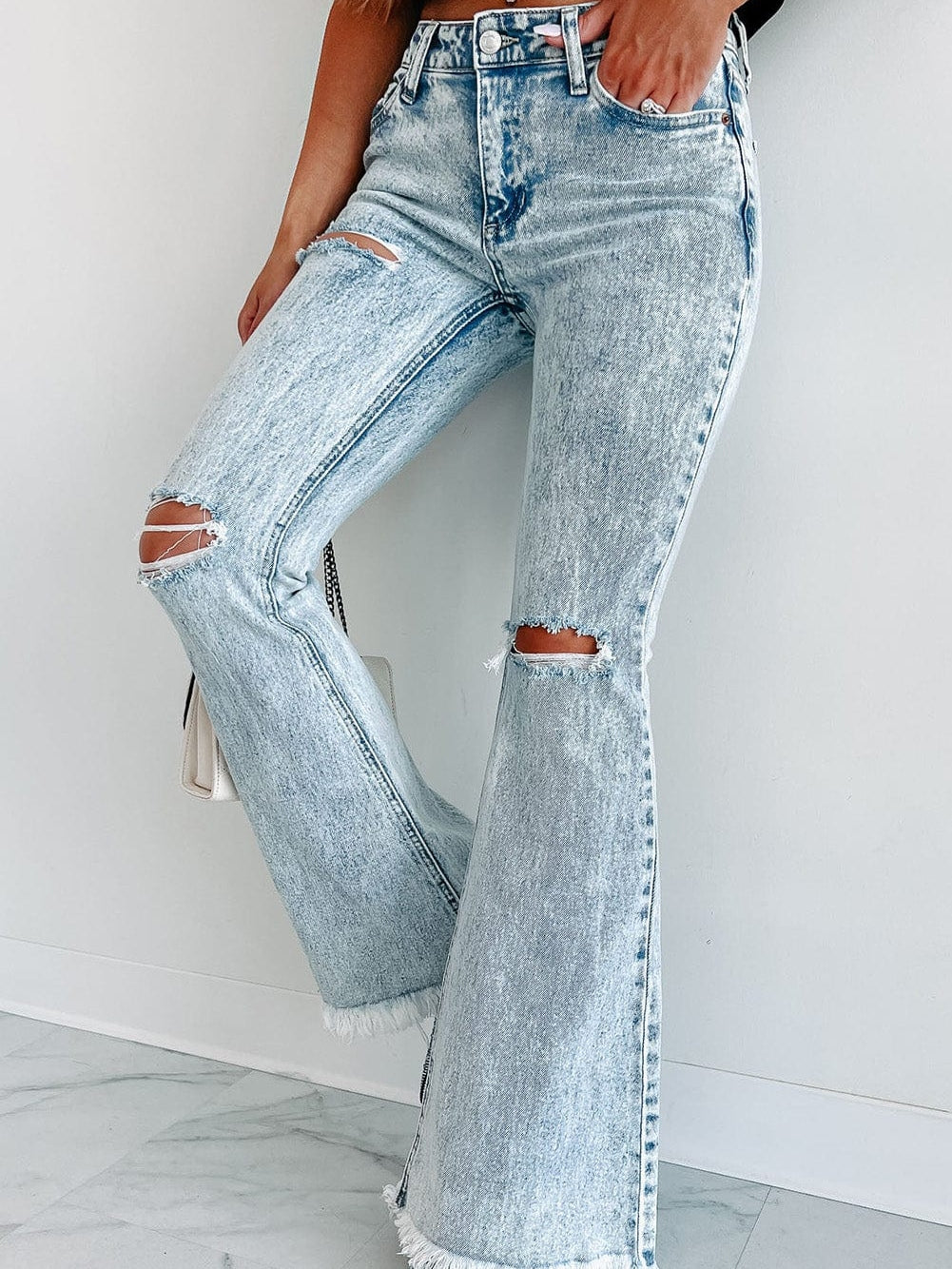 Mid Rise Flare Jeans