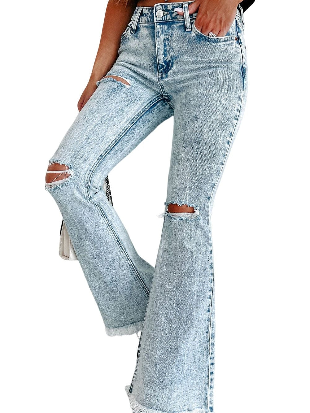 Mid Rise Flare Jeans