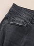 Vintage Chic Distressed Black Denim Shorts with Roll Hem