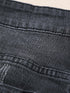Vintage Chic Distressed Black Denim Shorts with Roll Hem