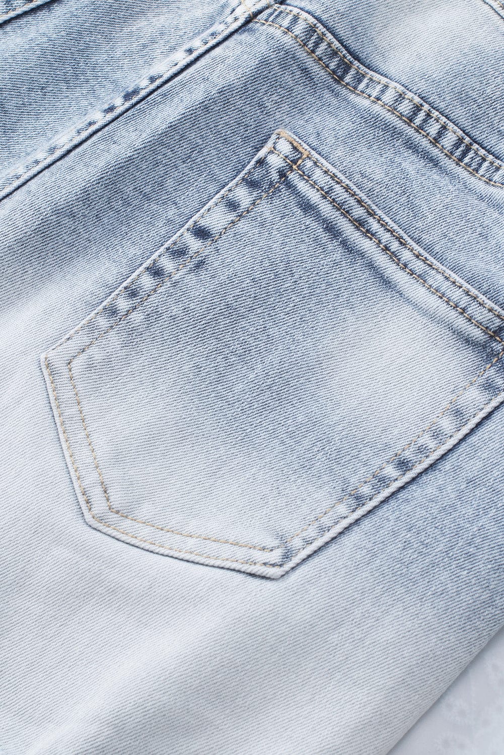 Vintage Sky Blue Distressed Denim Shorts