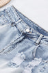 Vintage Sky Blue Distressed Denim Shorts
