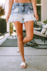 Vintage Sky Blue Distressed Denim Shorts
