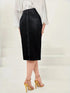 Vintage-Inspired Denim Pencil Skirt with Side Slit
