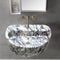 Lavabo de baño de pared de mármol Calacatta Viola, de forma semicircular y acanalado (ancho) 16" (largo) 24" (alto) 8"