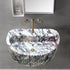 Lavabo de baño de pared de mármol Calacatta Viola, de forma semicircular y acanalado (ancho) 16" (largo) 24" (alto) 8"