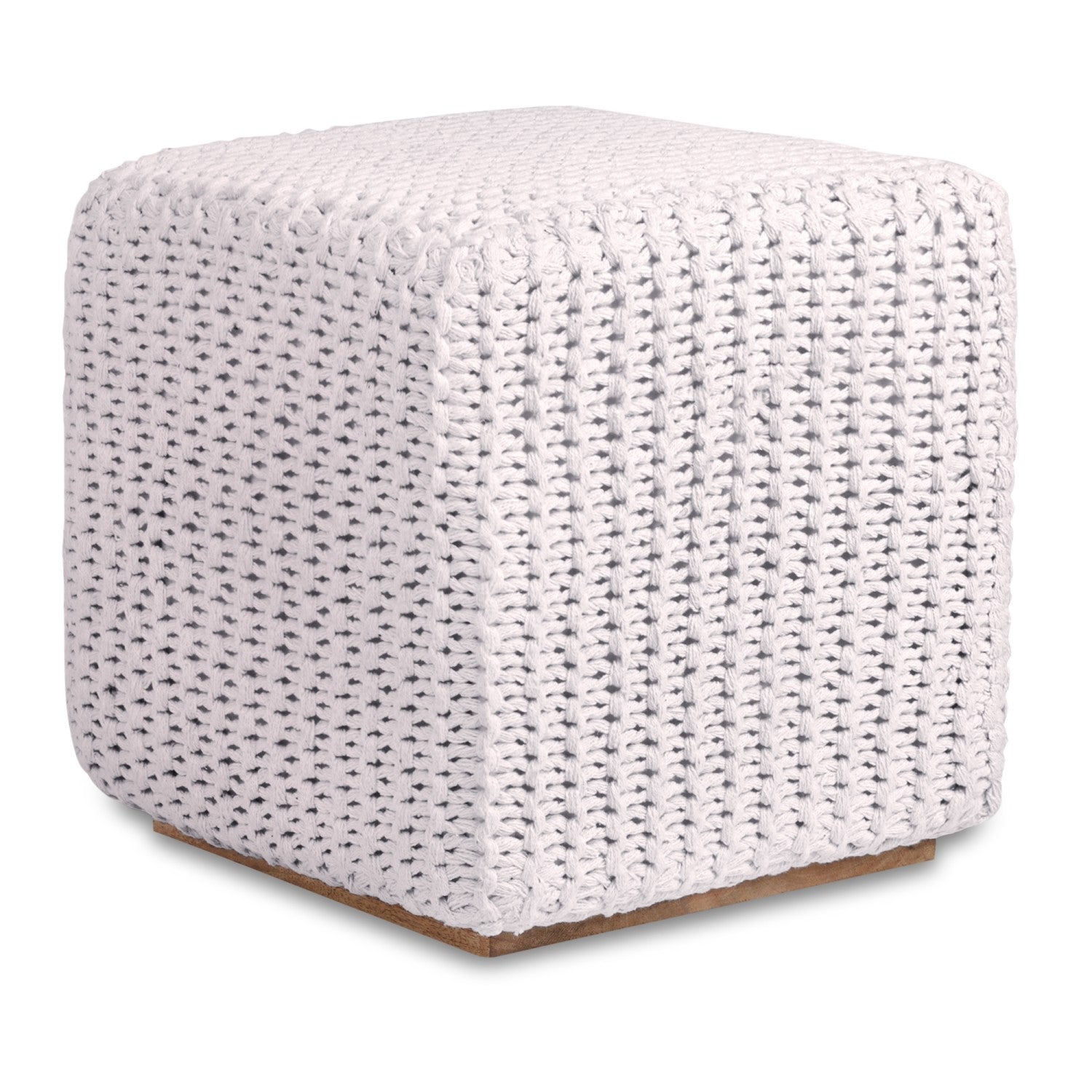 Amayah Pouf with Wooden Tray