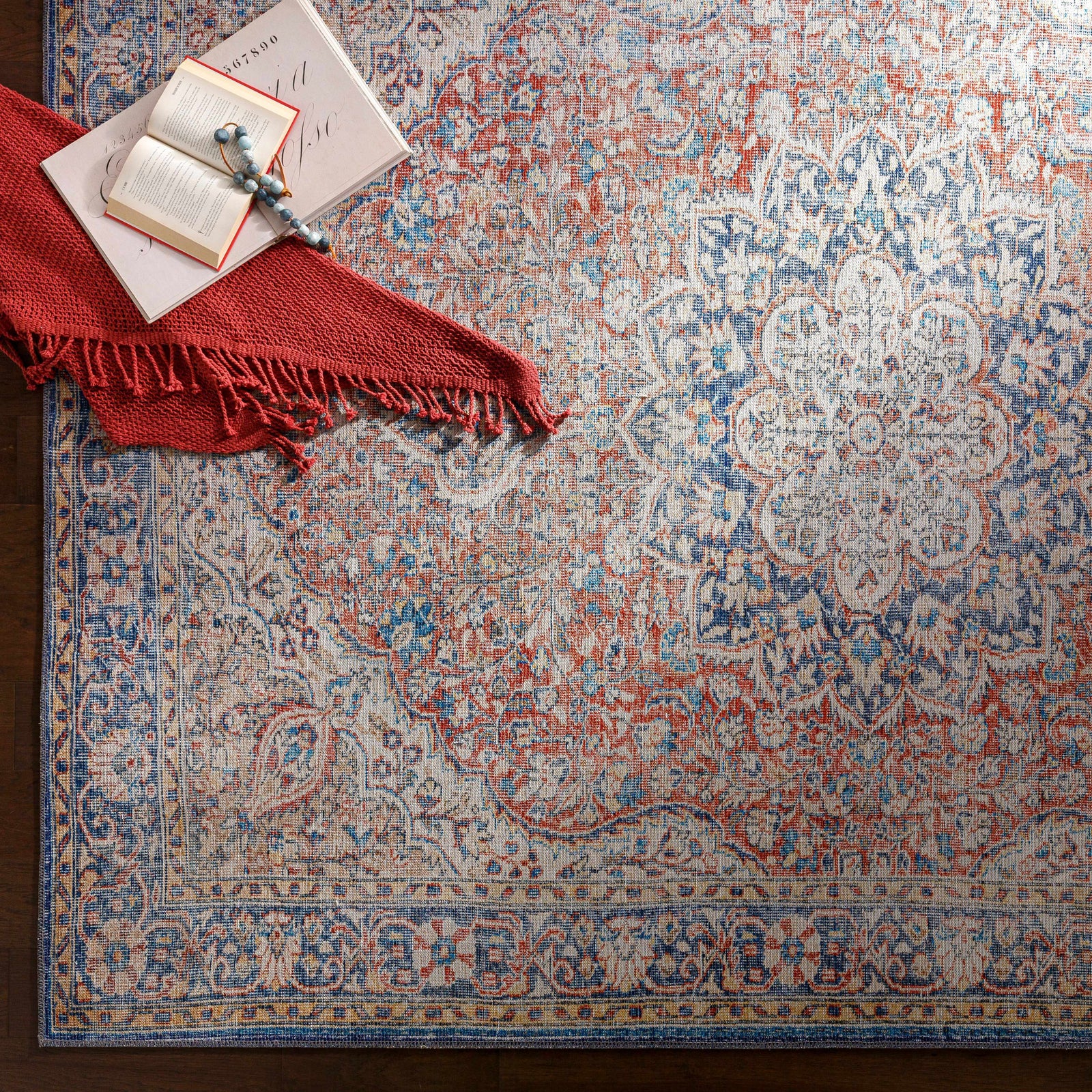 Alfombra lavable Wacousta roja y azul - Edición limitada