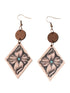 Western Blossom Wood Drop Earrings