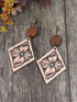 Western Blossom Wood Drop Earrings