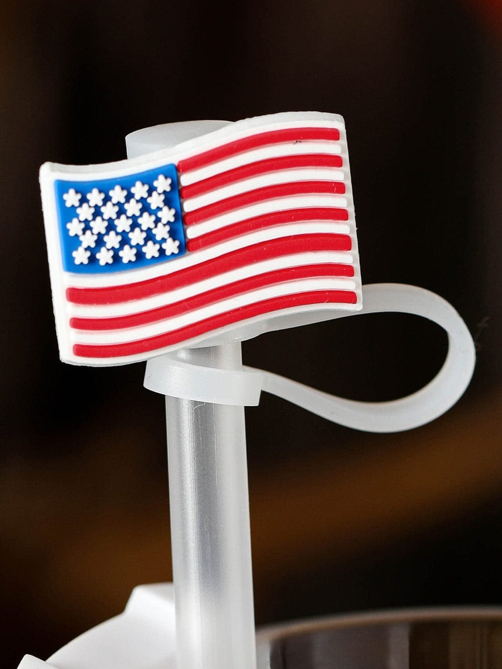 American Flag PVC Straw Lid for Patriotic Parties and BBQs