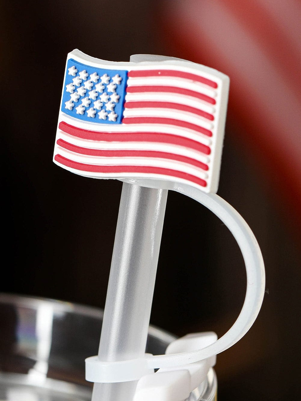 American Flag PVC Straw Lid for Patriotic Parties and BBQs