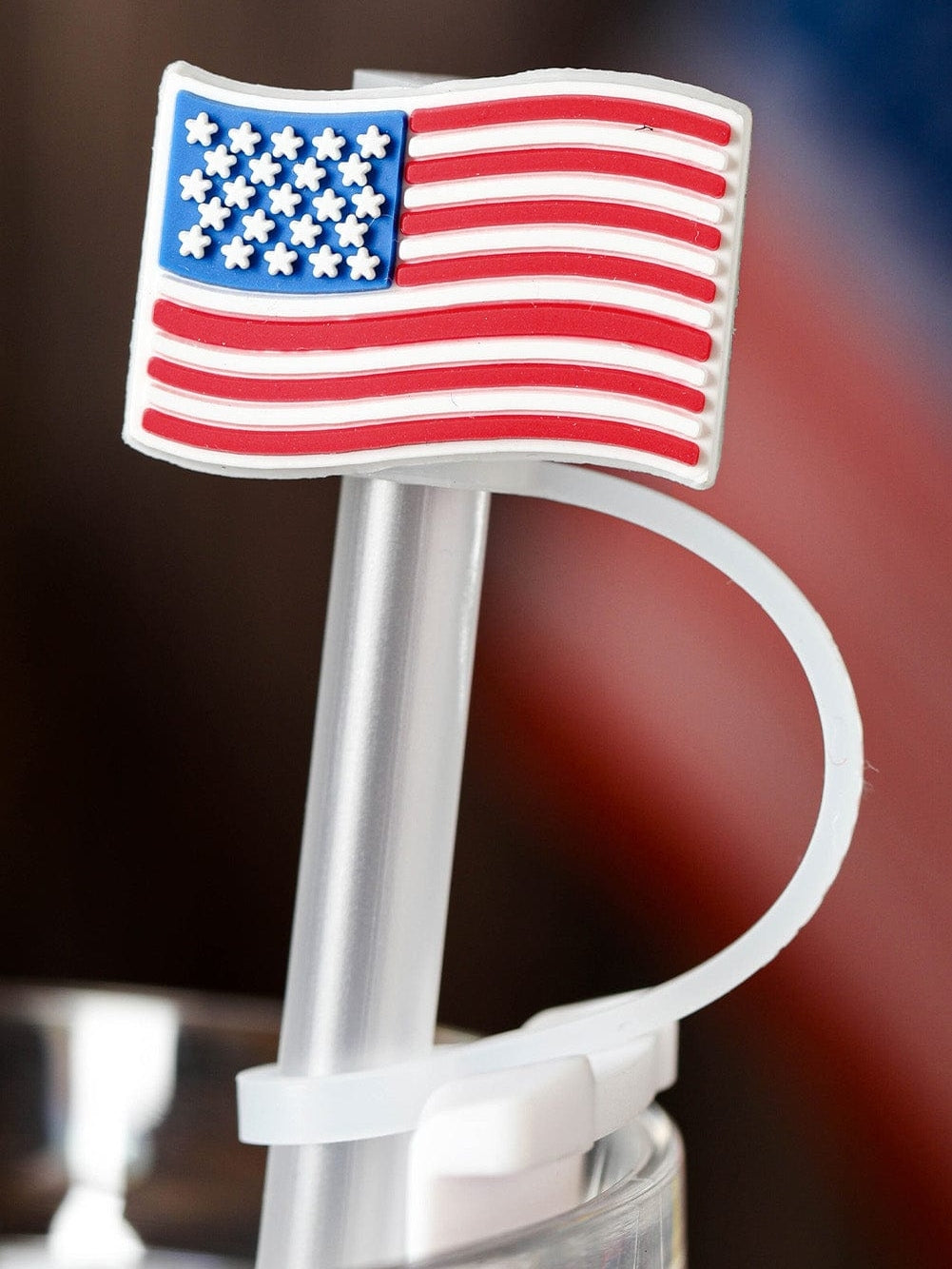 American Flag PVC Straw Lid for Patriotic Parties and BBQs