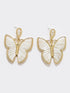 White Butterfly Alloy Threaded Earrings