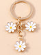 Dainty White Daisy Keychain Decor