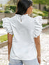 Modern White Ruffle Top