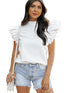 Modern White Ruffle Top