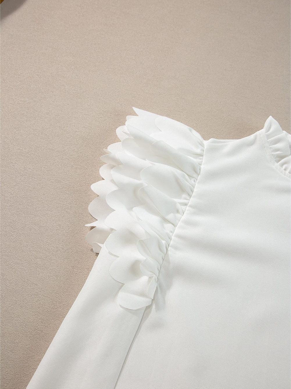 Modern White Ruffle Top