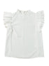 Modern White Ruffle Top