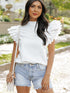 Modern White Ruffle Top