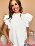 Modern White Ruffle Top