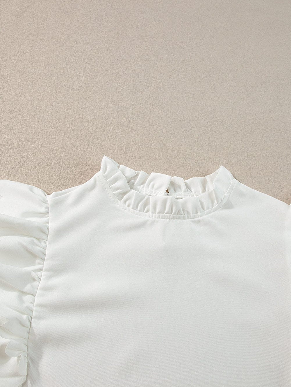 Modern White Ruffle Top