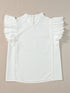 Modern White Ruffle Top