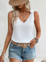 Elegant Knot Detail Sleeveless Blouse