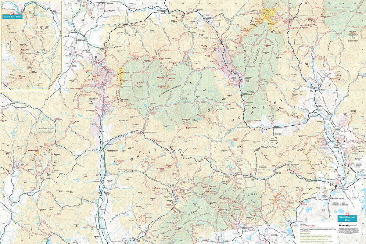 White Mountains Hiking Trail Map