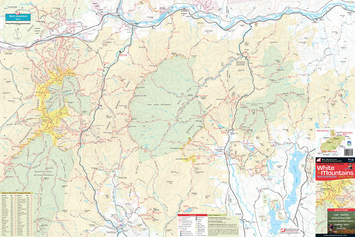 White Mountains Hiking Trail Map