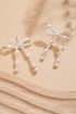 Elegant White Pearl Bowknot Stud Earrings