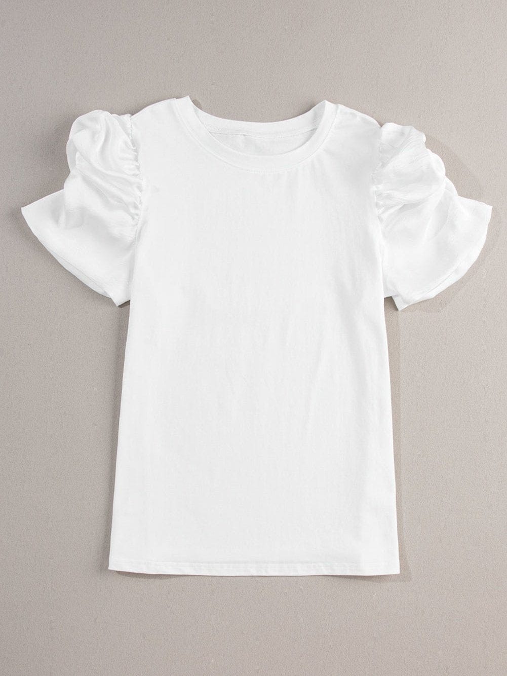 Effortless Chic White Puff Sleeve Top