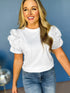Effortless Chic White Puff Sleeve Top
