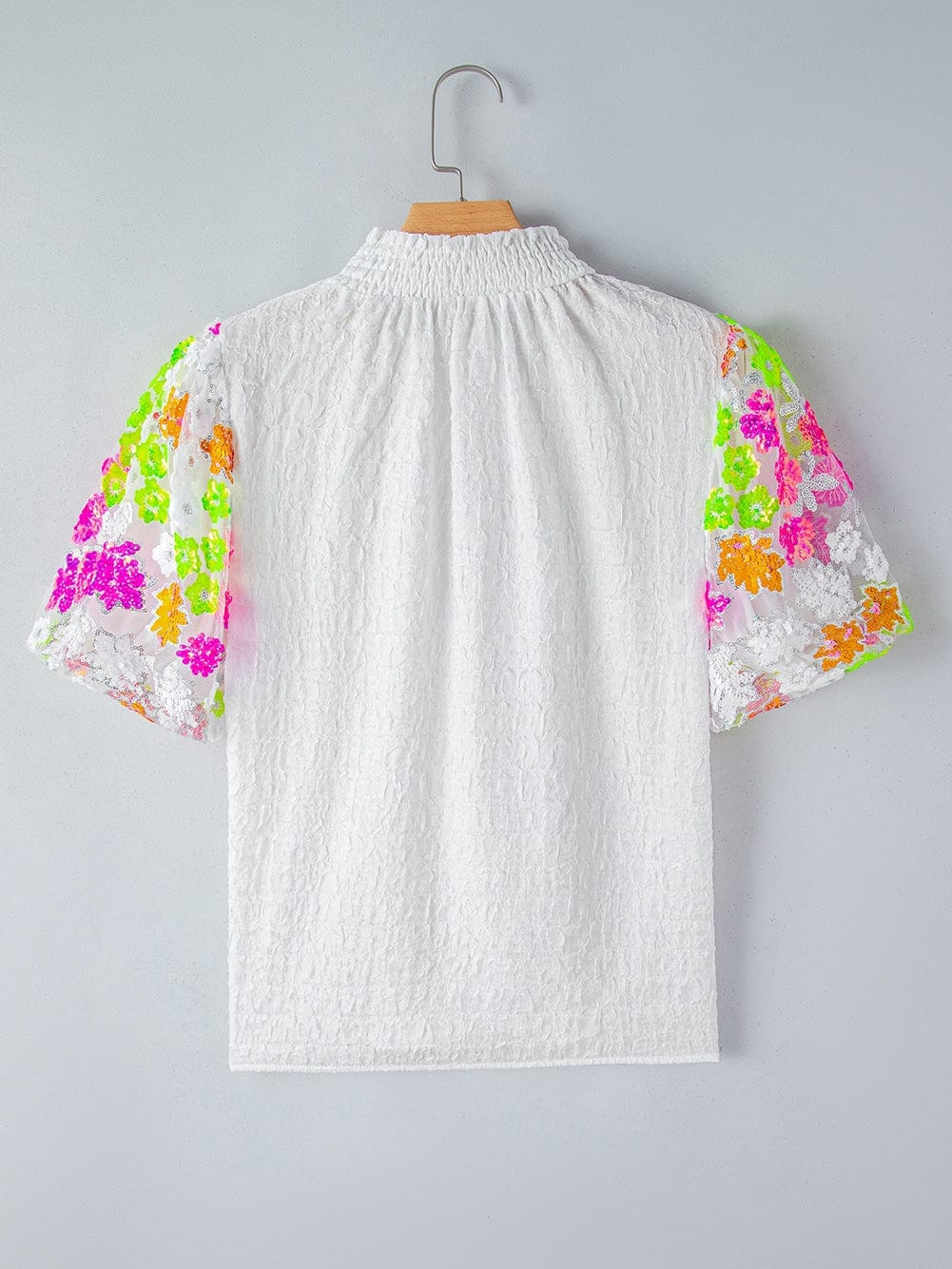 Short Sleeve Sequin Embellished Top