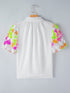 Short Sleeve Sequin Embellished Top