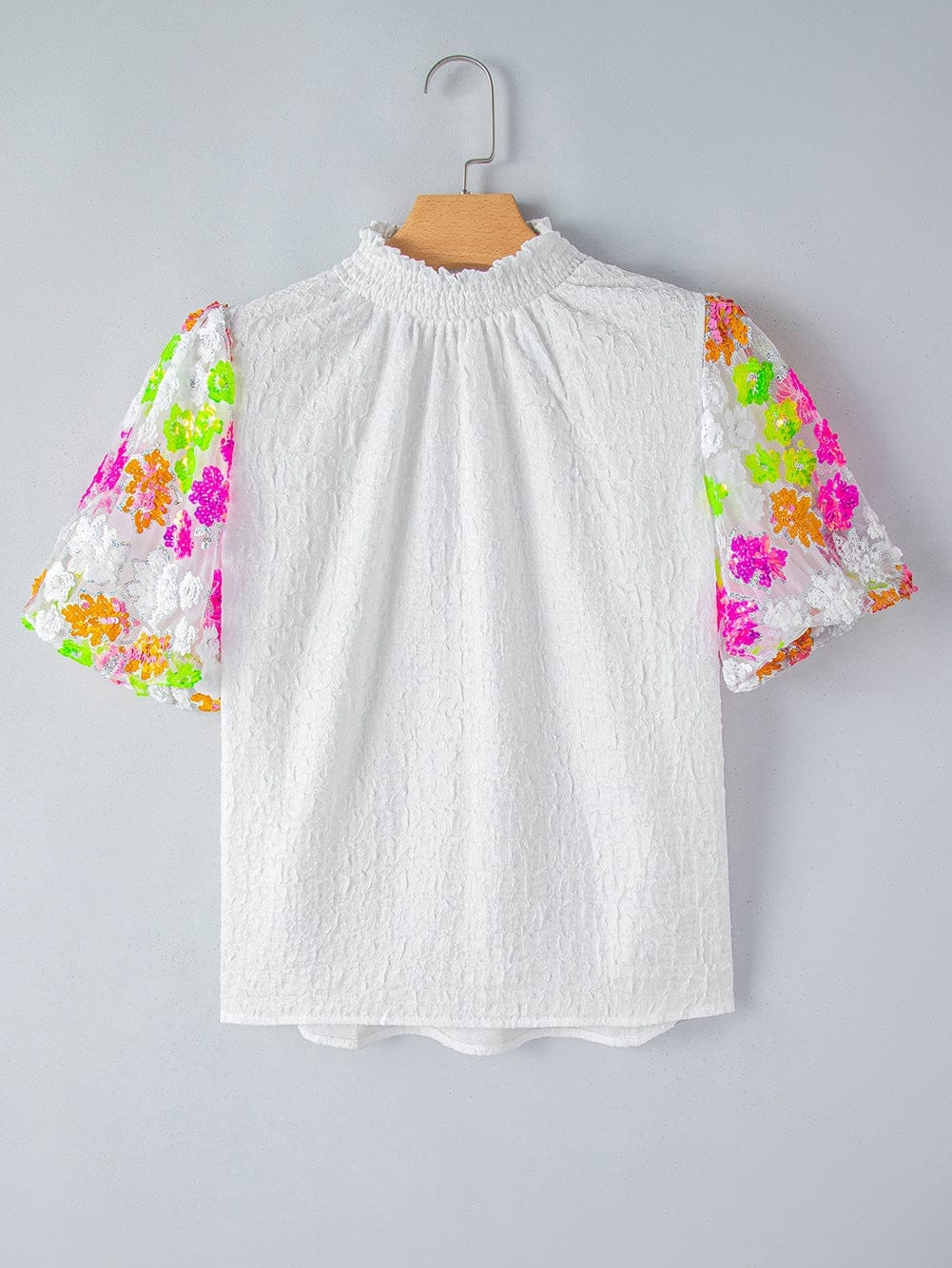 Short Sleeve Sequin Embellished Top