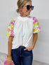 Short Sleeve Sequin Embellished Top