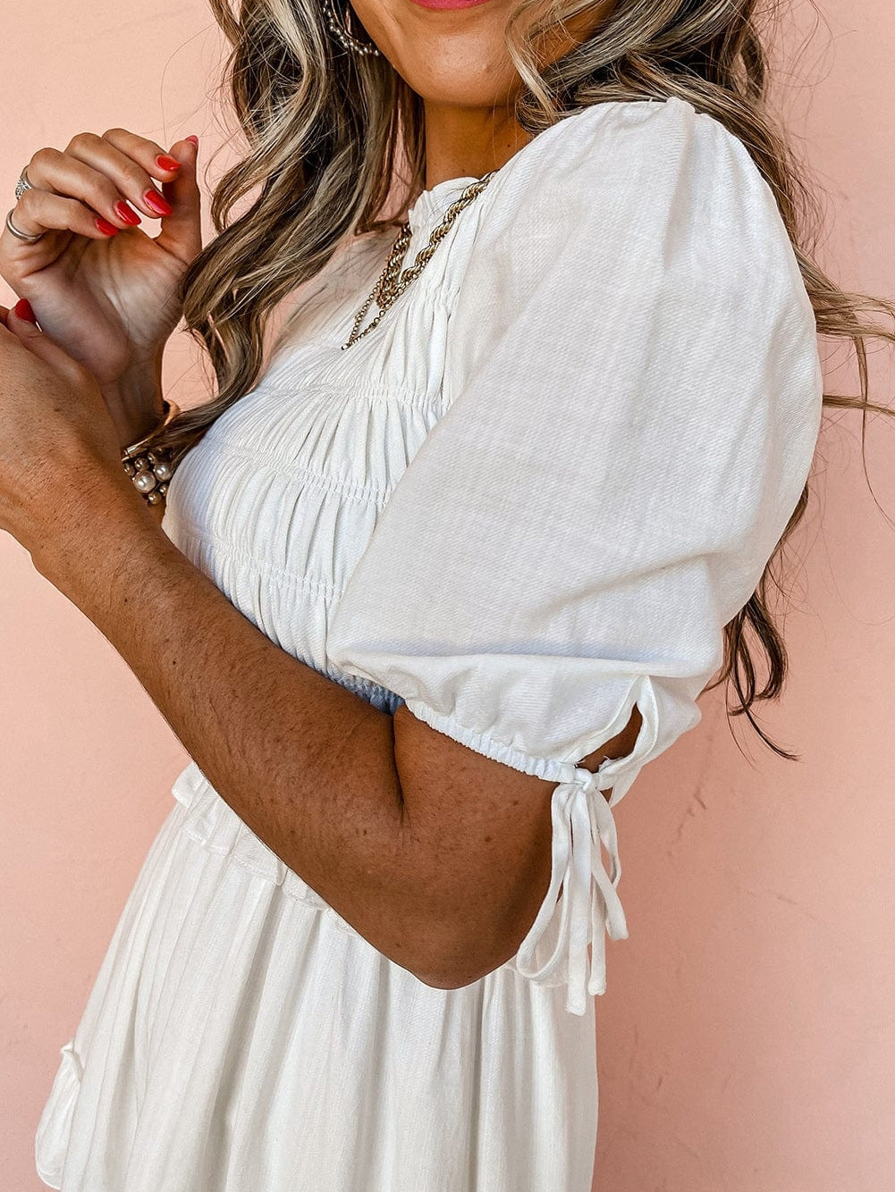 Off-Shoulder White Mini Dress