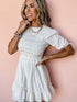 Off-Shoulder White Mini Dress