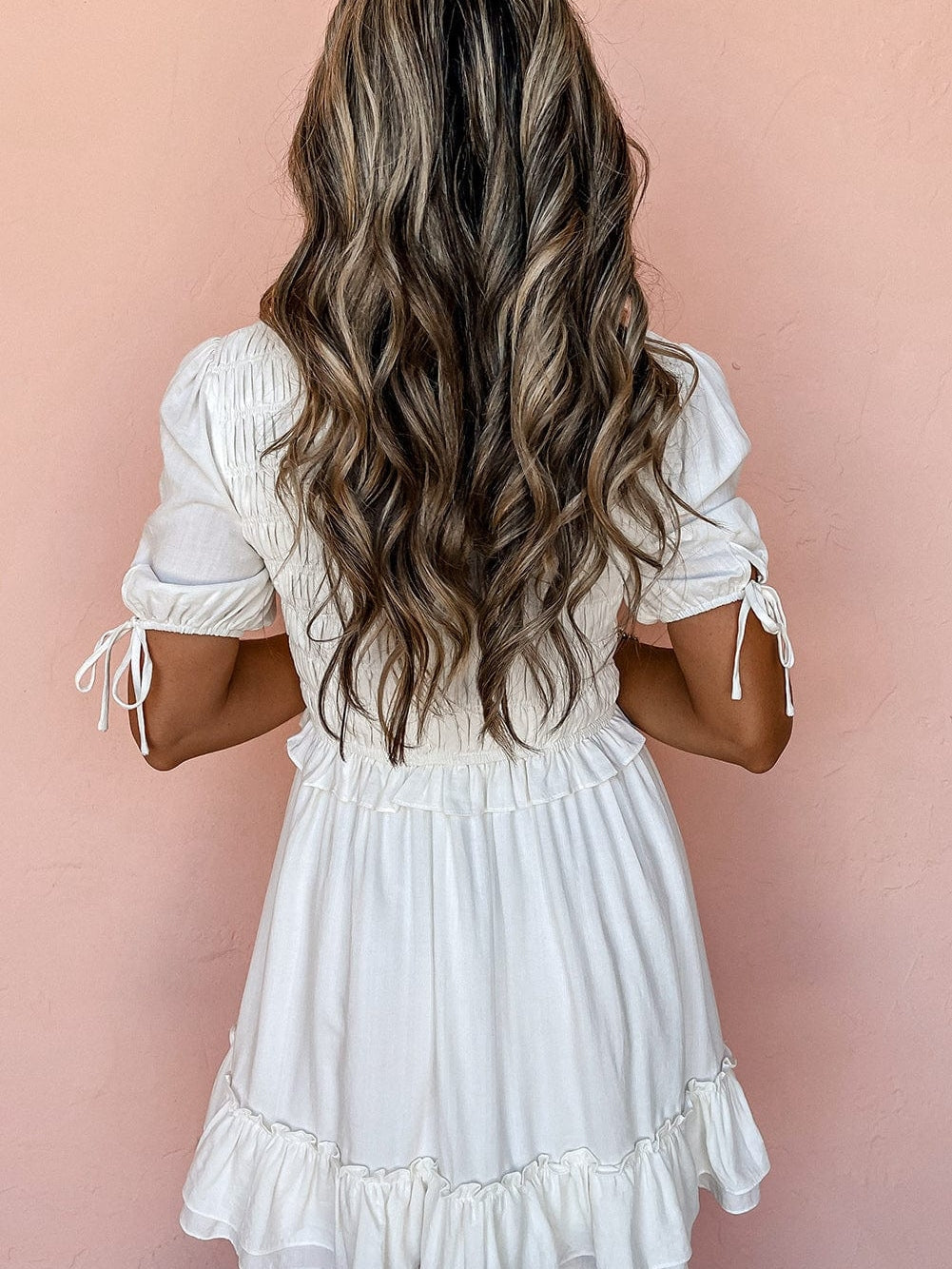 Off-Shoulder White Mini Dress