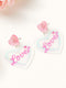 Sweet Heart Alphabet White Acrylic Stud Earrings