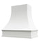 Campana extractora de madera imprimada con frente curvo y moldura decorativa: anchos disponibles de 30", 36", 42", 48", 54" y 60"