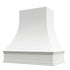 Campana extractora de madera imprimada con frente curvo y moldura decorativa: anchos disponibles de 30", 36", 42", 48", 54" y 60"