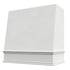 White Wood Range Hood With Angled Front and Decorative Trim - 30", 36", 42", 48", 54" and 60" Widths Available